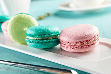 Bright colored macaroons
