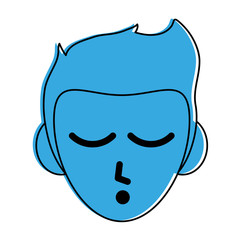 man sleeping face sleep related icon image vector illustration design  blue color