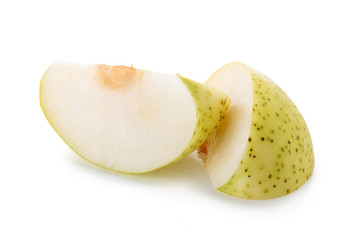 Chinese pear and Sliced isolated on a whate background