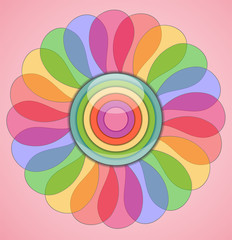 Abstract transparent colorful flower. Illustration 10 version.