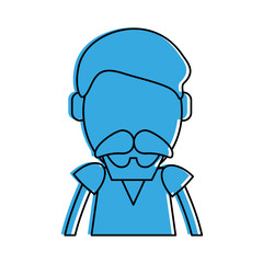 man with mustache avatar icon image vector illustration design  blue color