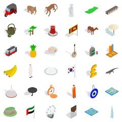 Japan icons set, isometric style