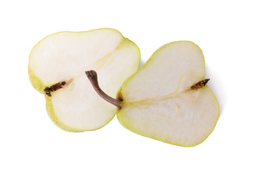 Pear with a cut isolated on white background