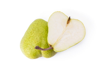 Pear with a cut isolated on white background