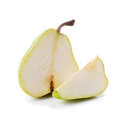 Pear with a cut isolated on white background