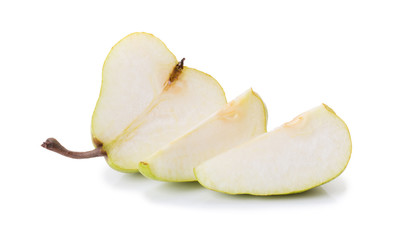 Pear with a cut isolated on white background
