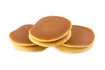 Dorayaki japanese snack dorayaki is a japanese bread japanese pancakes on white background