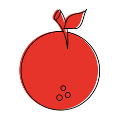 orange fruit icon image vector illustration design red color