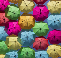 Colorful umbrellas in the sky, Agueda Portugal