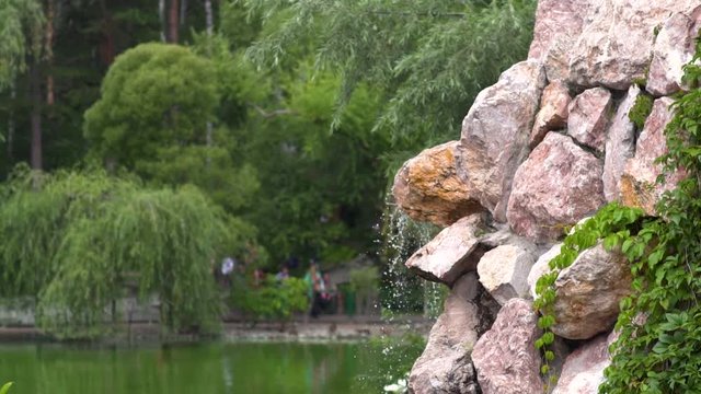 Garden waterfall from Laterite rock.
