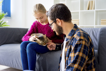 Family with a cat