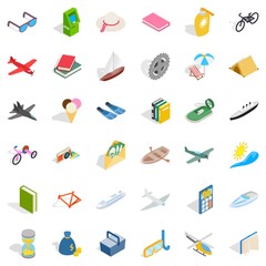 Funny icons set, isometric style