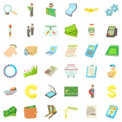 Loading icons set, cartoon style