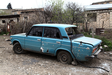 Destroyed car