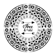 Decorative boho pattern background over white background vector illustration graphic design