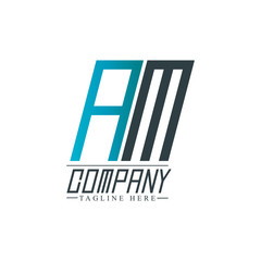 Initial Letter AM Rounded Design Logo