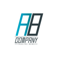 Initial Letter AB Rounded Design Logo
