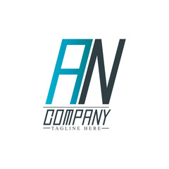 Obraz premium Initial Letter AN Rounded Design Logo