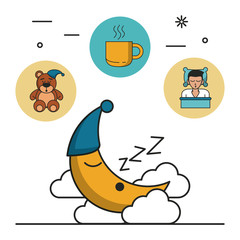 Sweet dreams and good sleep infographic over white background vector illustration graphic design