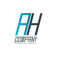 Initial Letter AH Rounded Design Logo