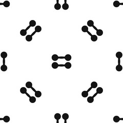 Pair of dumbbells pattern seamless black