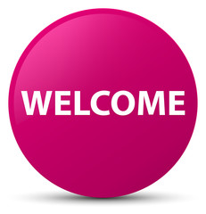 Welcome pink round button