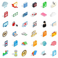 Document icons set, isometric style