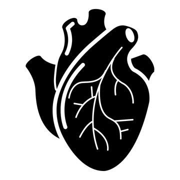 Human heart organ icon , simple style