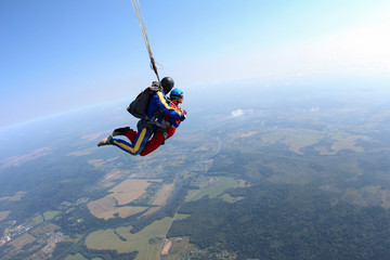 Skydiving. Tandem jump.