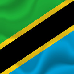 Tanzania waving flag. Vector illustration.