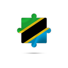 Isolated piece of puzzle with the Tanzania flag. Vector illustration.