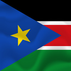 South Sudan waving flag. Vector illustration.