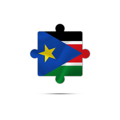 Isolated piece of puzzle with the South Sudan flag. Vector illustration.