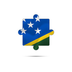 Isolated piece of puzzle with the Solomon Islands flag. Vector illustration.