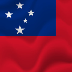 Samoa waving flag. Vector illustration.