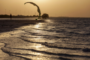 Sunset in the beach in Abu Dhabi