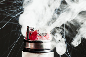 Steam originating from RDTA. Electronic Cigarette