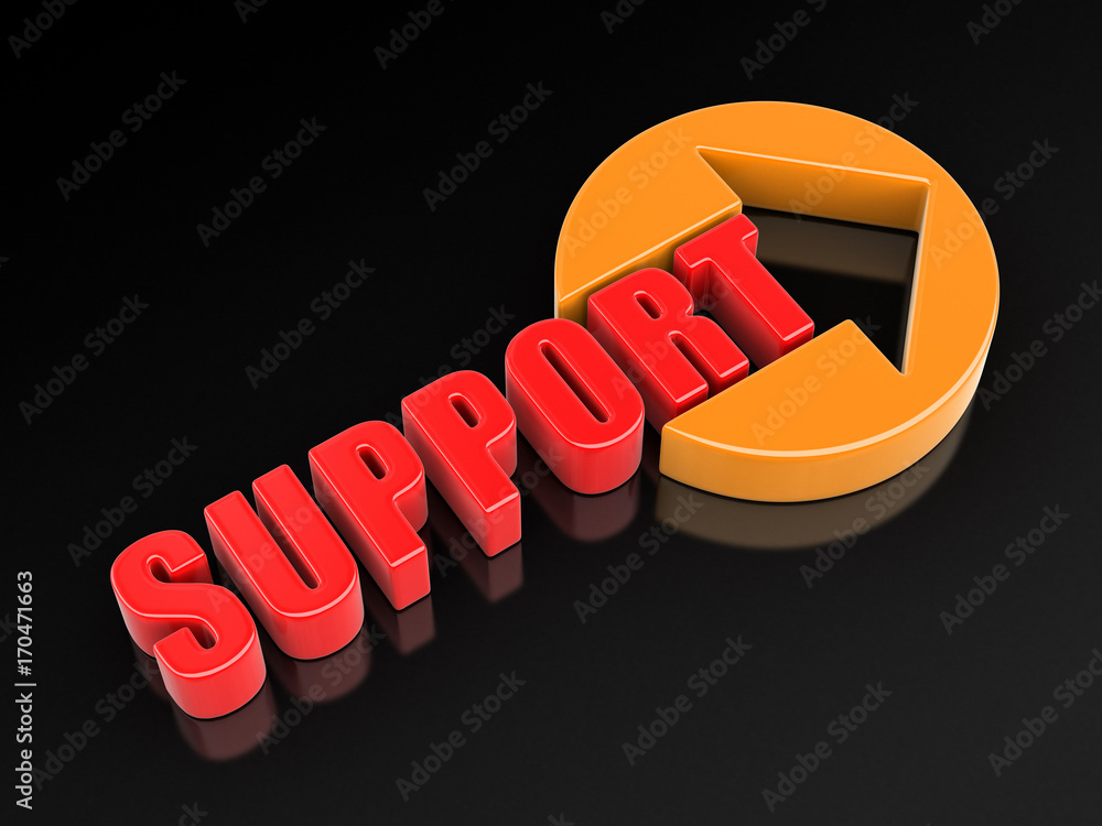 Poster word support. image with clipping path