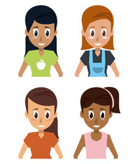 Women young caatoon icon vector illustration graphic design