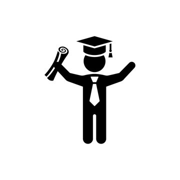 graduation student icon on white background