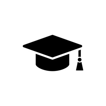graduation cap icon on white background