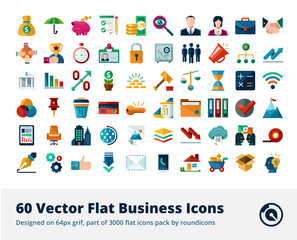 60 Business Vector Flat Icons