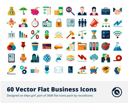 60 Business Vector Flat Icons