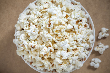 Bowl of freshly made popcorn