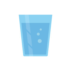 Flat icon glass of water isolated on white background. Vector illustration.