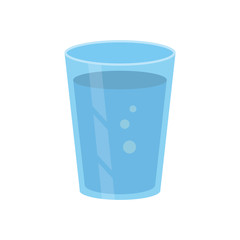Flat icon glass of water. 3D icon. Vector illustration.