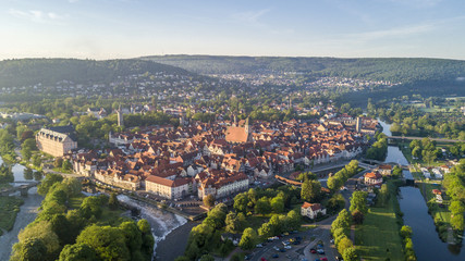 Fototapeta na wymiar Aerial view of Hann. Munden