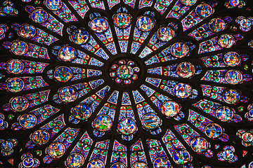 Stained glass from Notre Dame detail - Powered by Adobe