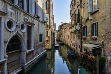 Fototapeta na wymiar Canals of Venice and its Architecture