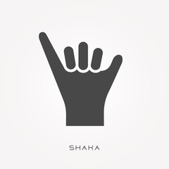 Silhouette icon shaka
